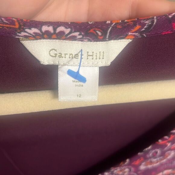 ✨Garnet Hill Burgundy Paisley Bohemian Pocket Sz 12 Dress✨ - Picture 9 of 10